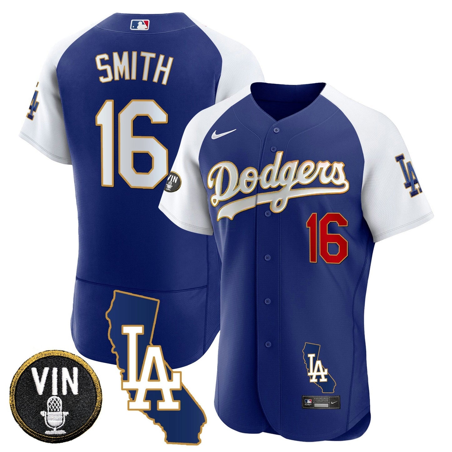 Camisa MLB Men’s California Patch Dourada Trim Flex Base Jersey