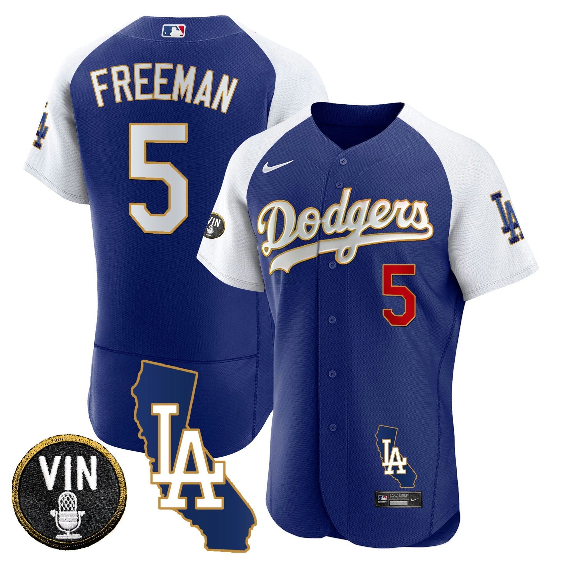 Camisa MLB Men’s California Patch Dourada Trim Flex Base Jersey