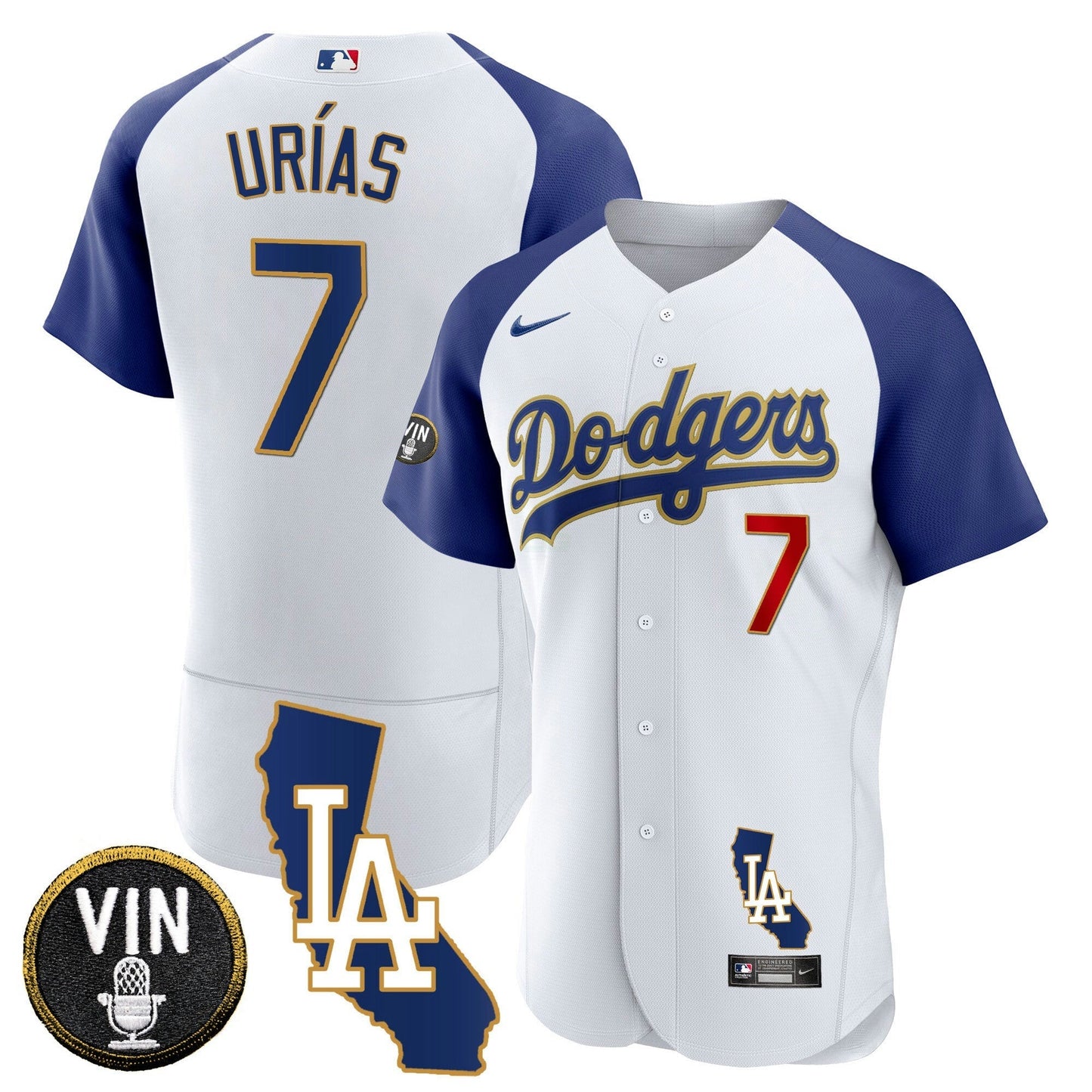 Camisa MLB Men’s California Patch Dourada Trim Flex Base Jersey