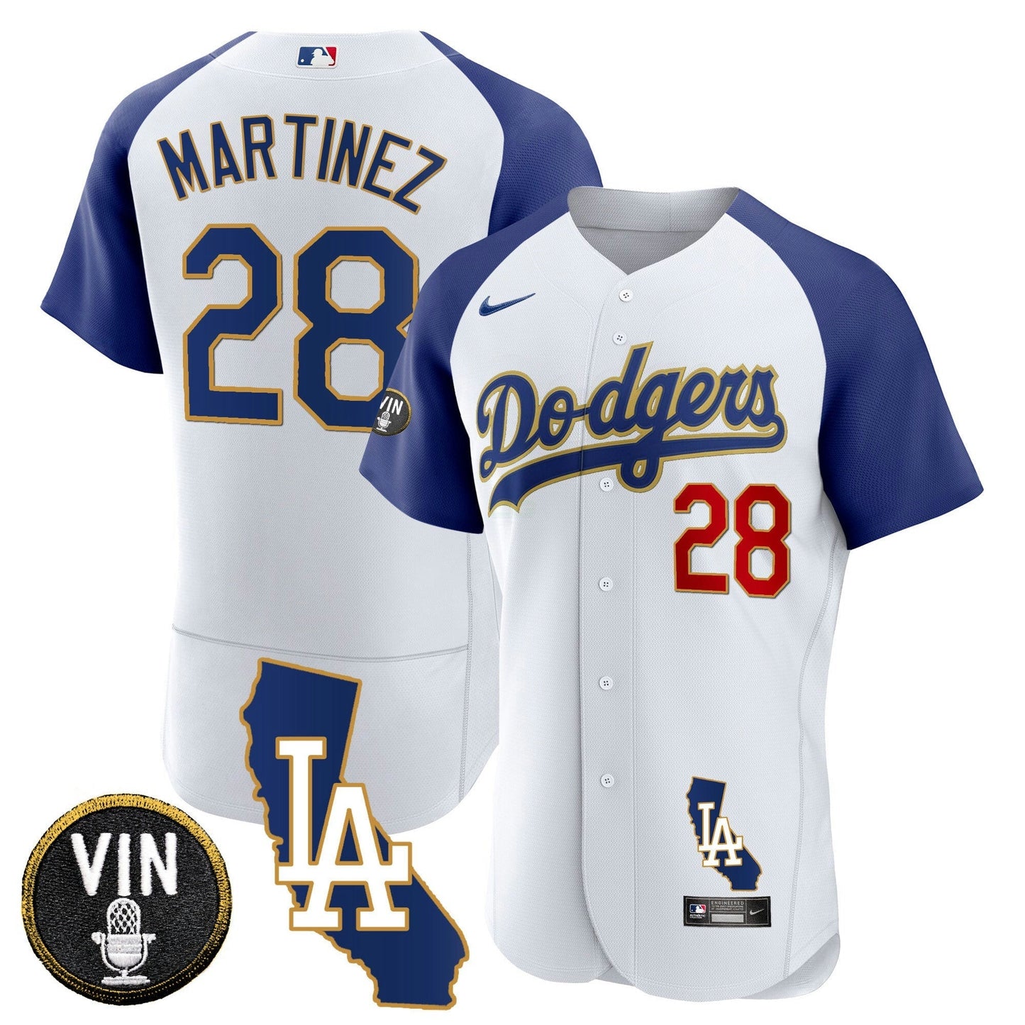 Camisa MLB Men’s California Patch Dourada Trim Flex Base Jersey