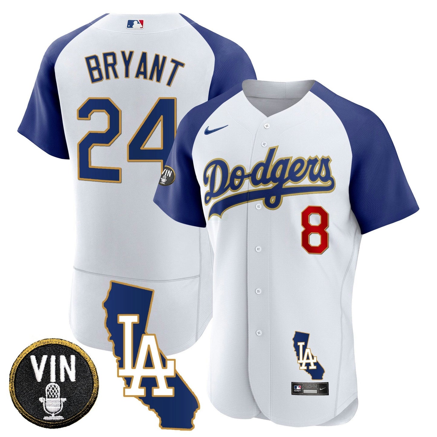 Camisa MLB Men’s California Patch Dourada Trim Flex Base Jersey
