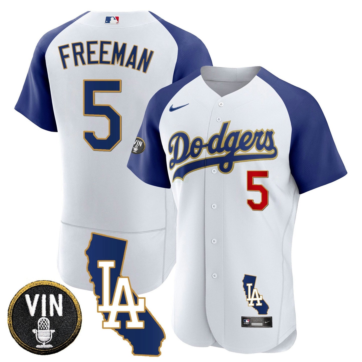 Camisa MLB Men’s California Patch Dourada Trim Flex Base Jersey