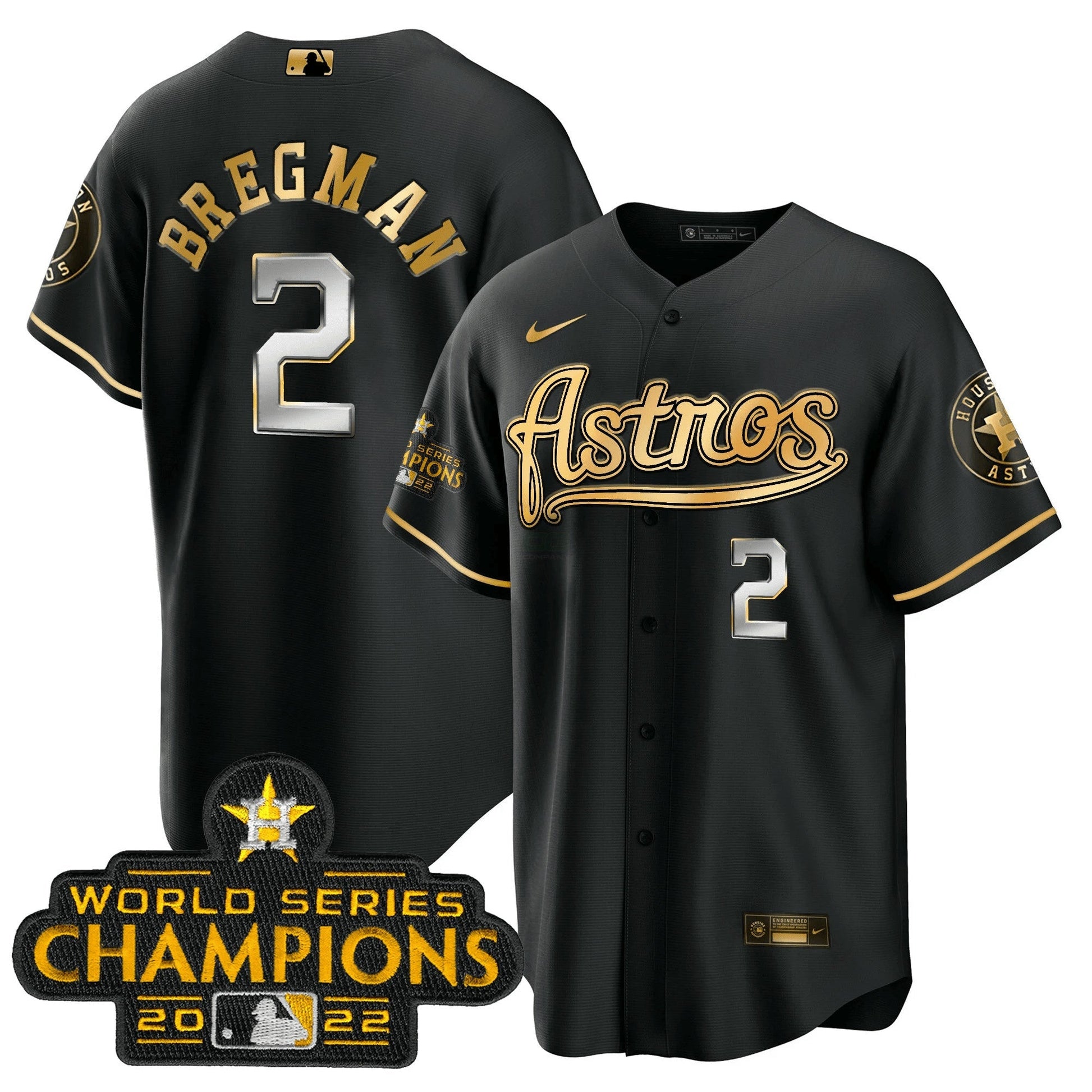 Camisa MLB Men’s Champions & Throwback Patch Dourada Jersey V2