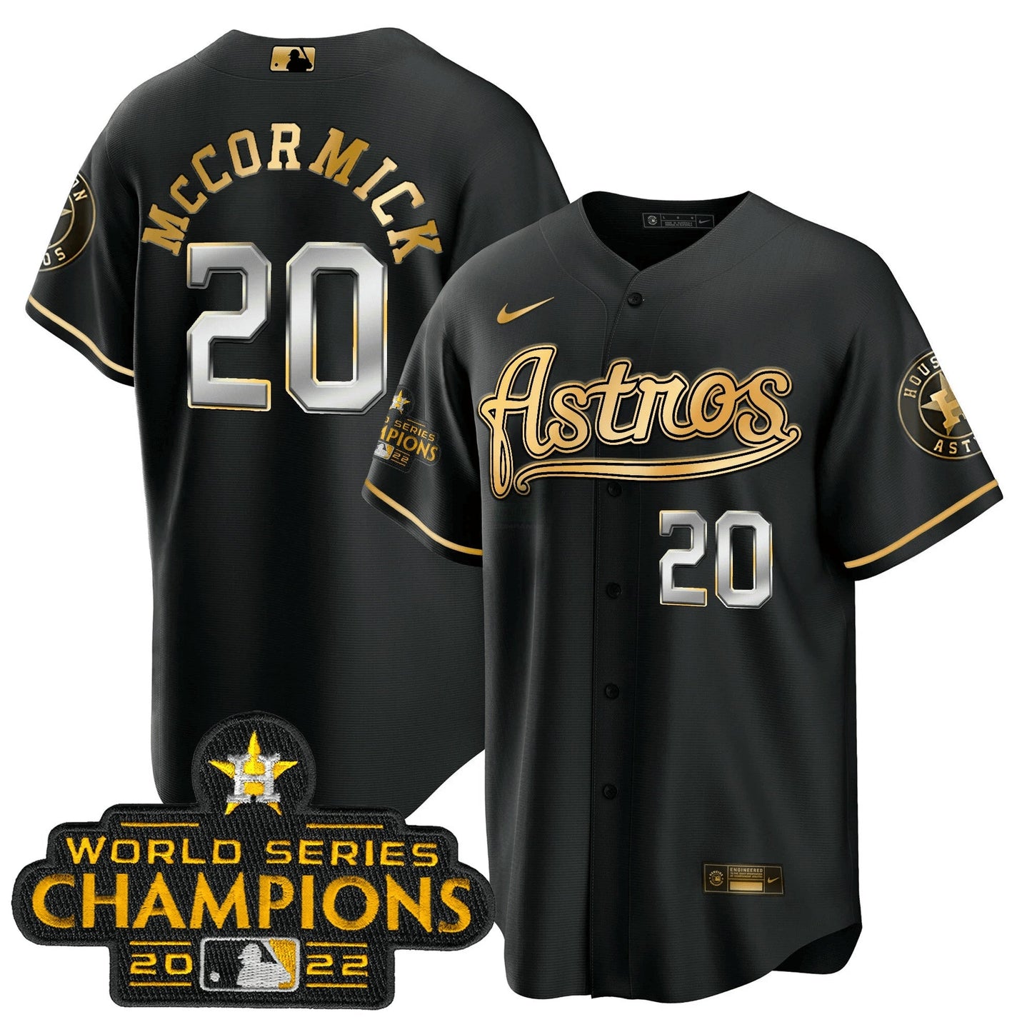 Camisa MLB Men’s Champions & Throwback Patch Dourada Jersey V2