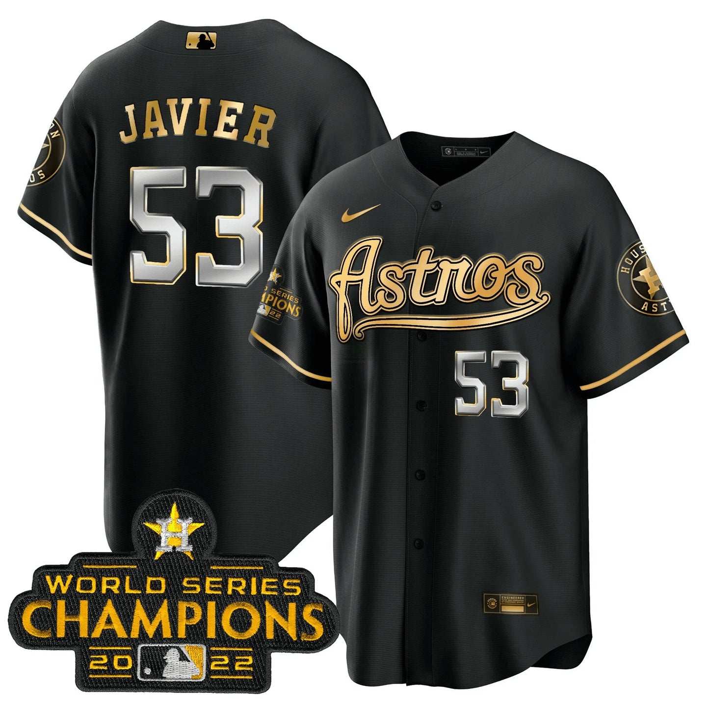 Camisa MLB Men’s Champions & Throwback Patch Dourada Jersey V2