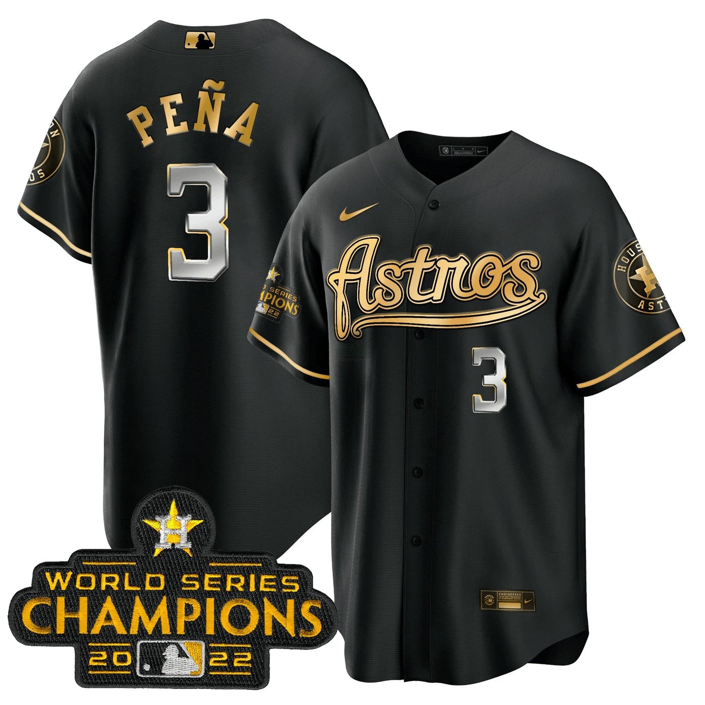 Camisa MLB Men’s Champions & Throwback Patch Dourada Jersey V2