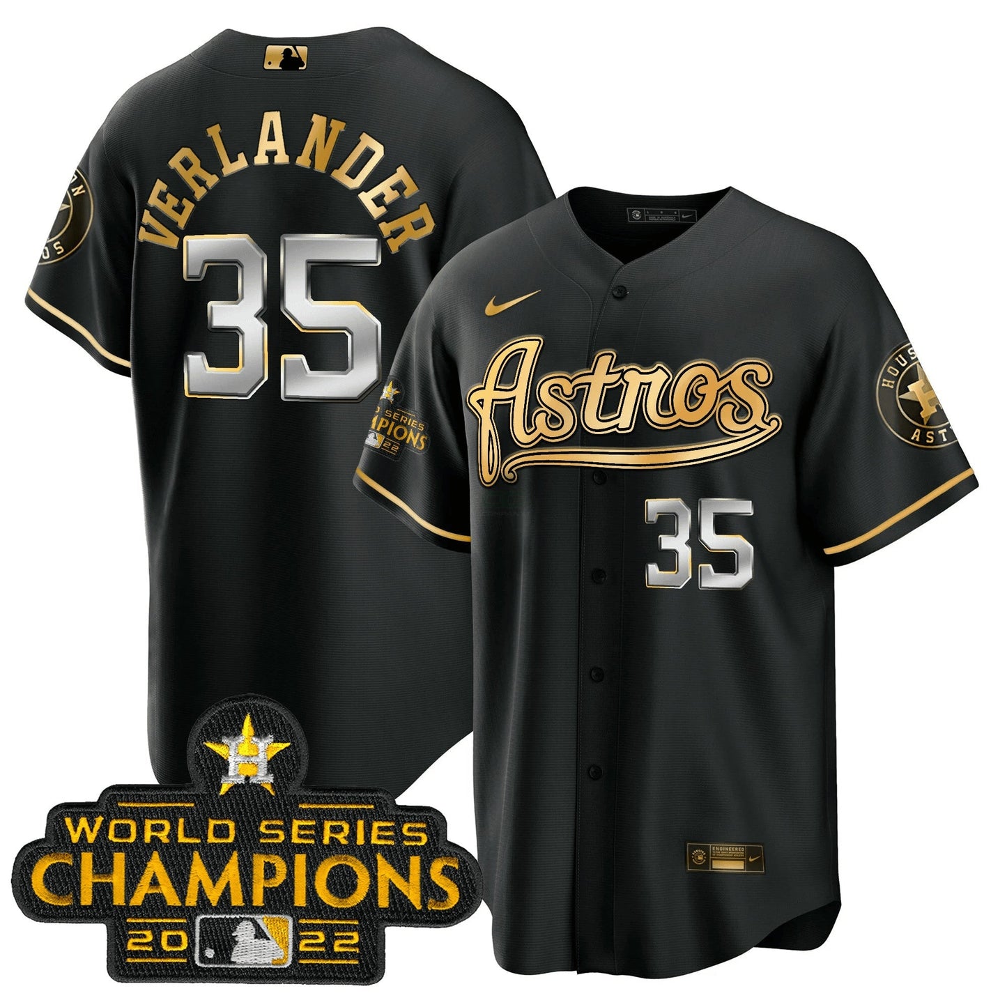 Camisa MLB Men’s Champions & Throwback Patch Dourada Jersey V2