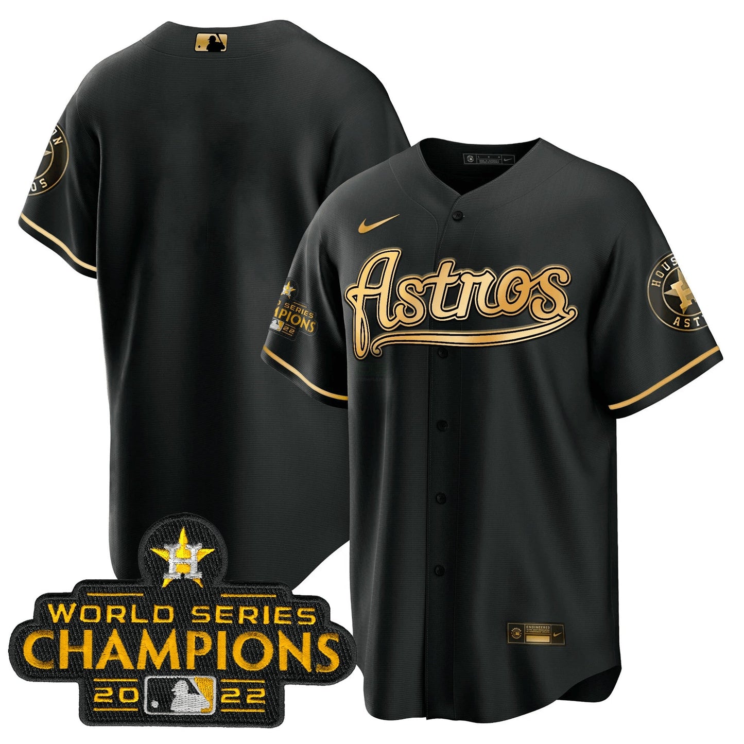 Camisa MLB Men’s Champions & Throwback Patch Dourada Jersey V2