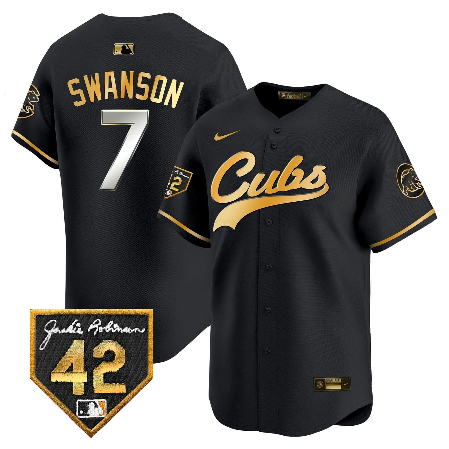 Camisa MLB Chicago Cubs Men’s Chicago 2024 Jackie Robinson Patch Vapor Premier Limited Jersey