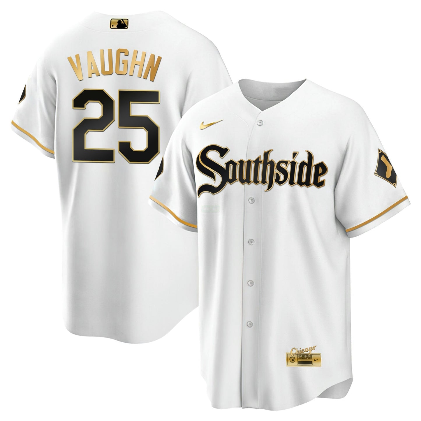 Camisa MLB Chicago White Sox Men’s Chicago Black Limited & Dourada Jersey