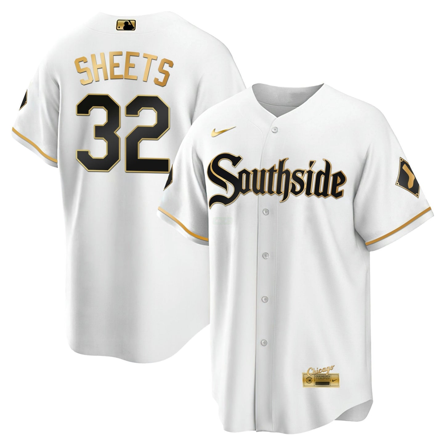 Camisa MLB Chicago White Sox Men’s Chicago Black Limited & Dourada Jersey