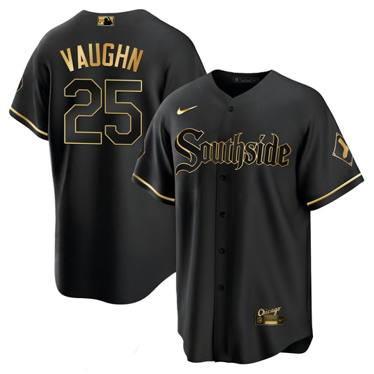 Camisa MLB Chicago White Sox Men’s Chicago Black Limited & Dourada Jersey