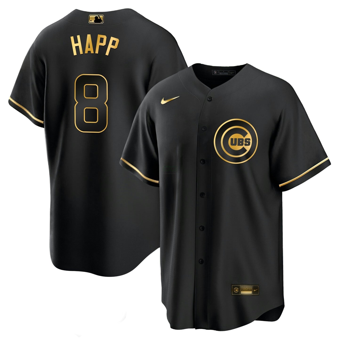 Camisa MLB Chicago Cubs Men’s Chicago Black Limited & Dourada Jersey