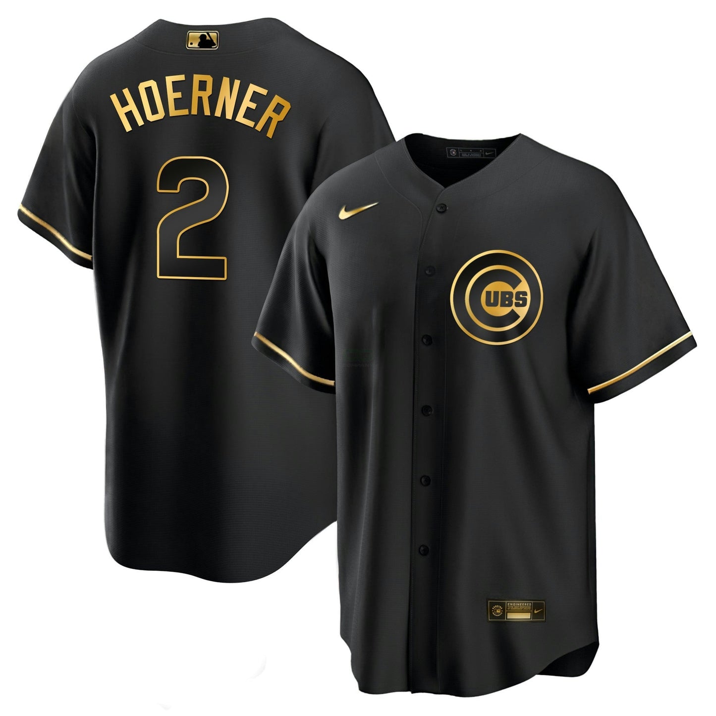 Camisa MLB Chicago Cubs Men’s Chicago Black Limited & Dourada Jersey