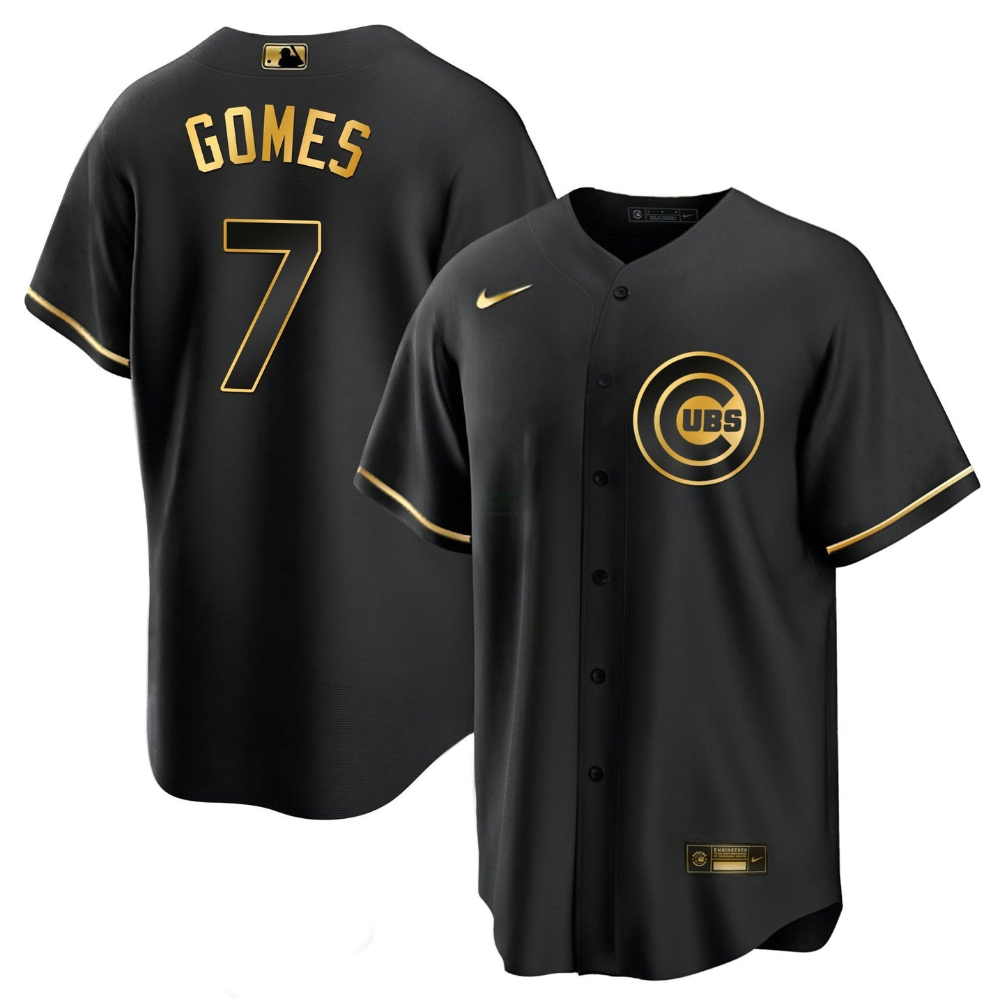 Camisa MLB Chicago Cubs Men’s Chicago Black Limited & Dourada Jersey