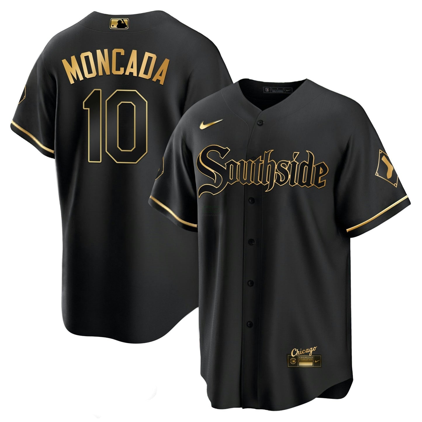 Camisa MLB Chicago White Sox Men’s Chicago Black Limited & Dourada Jersey