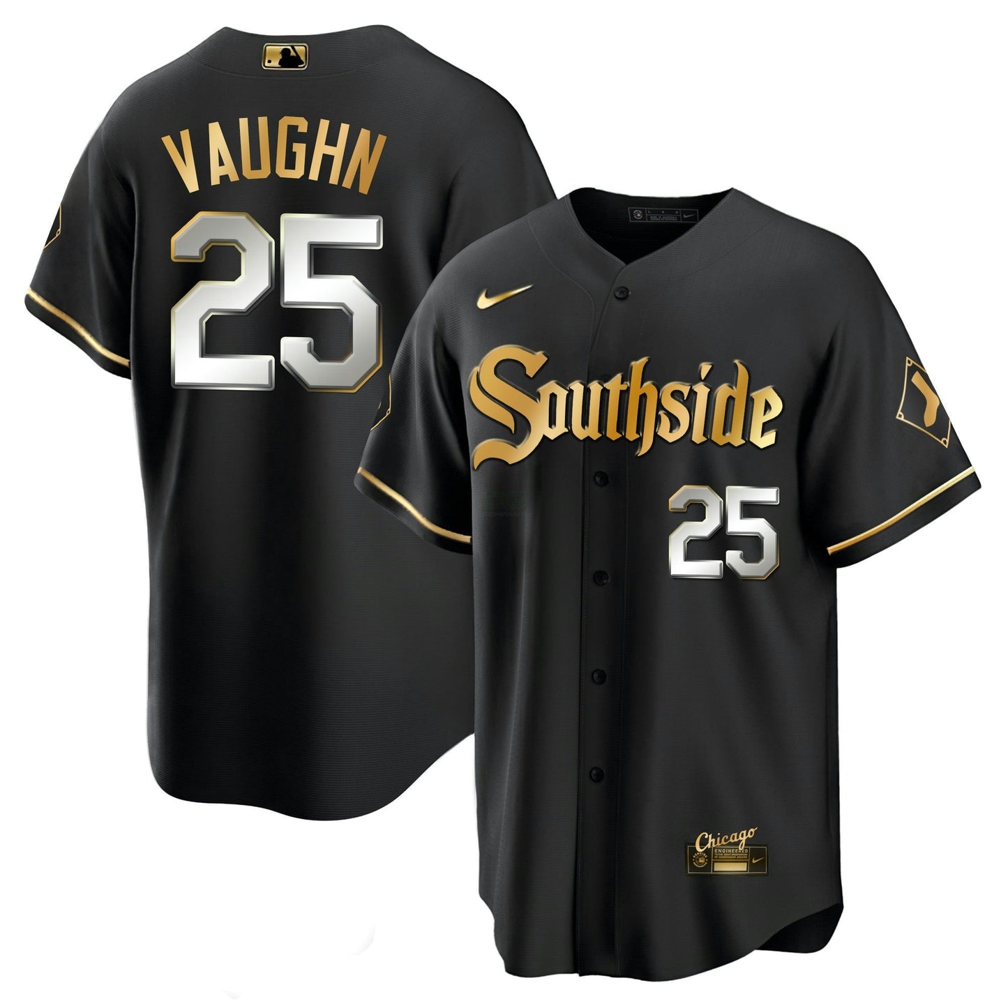 Camisa MLB Chicago White Sox Men’s Chicago Black Limited & Dourada Jersey