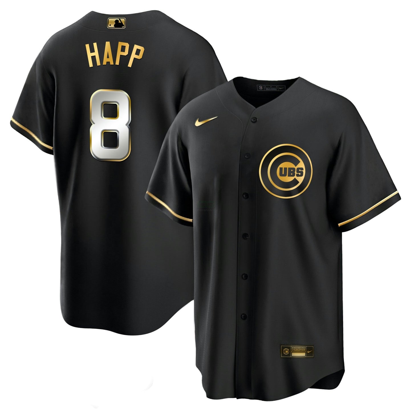 Camisa MLB Chicago Cubs Men’s Chicago Black Limited & Dourada Jersey