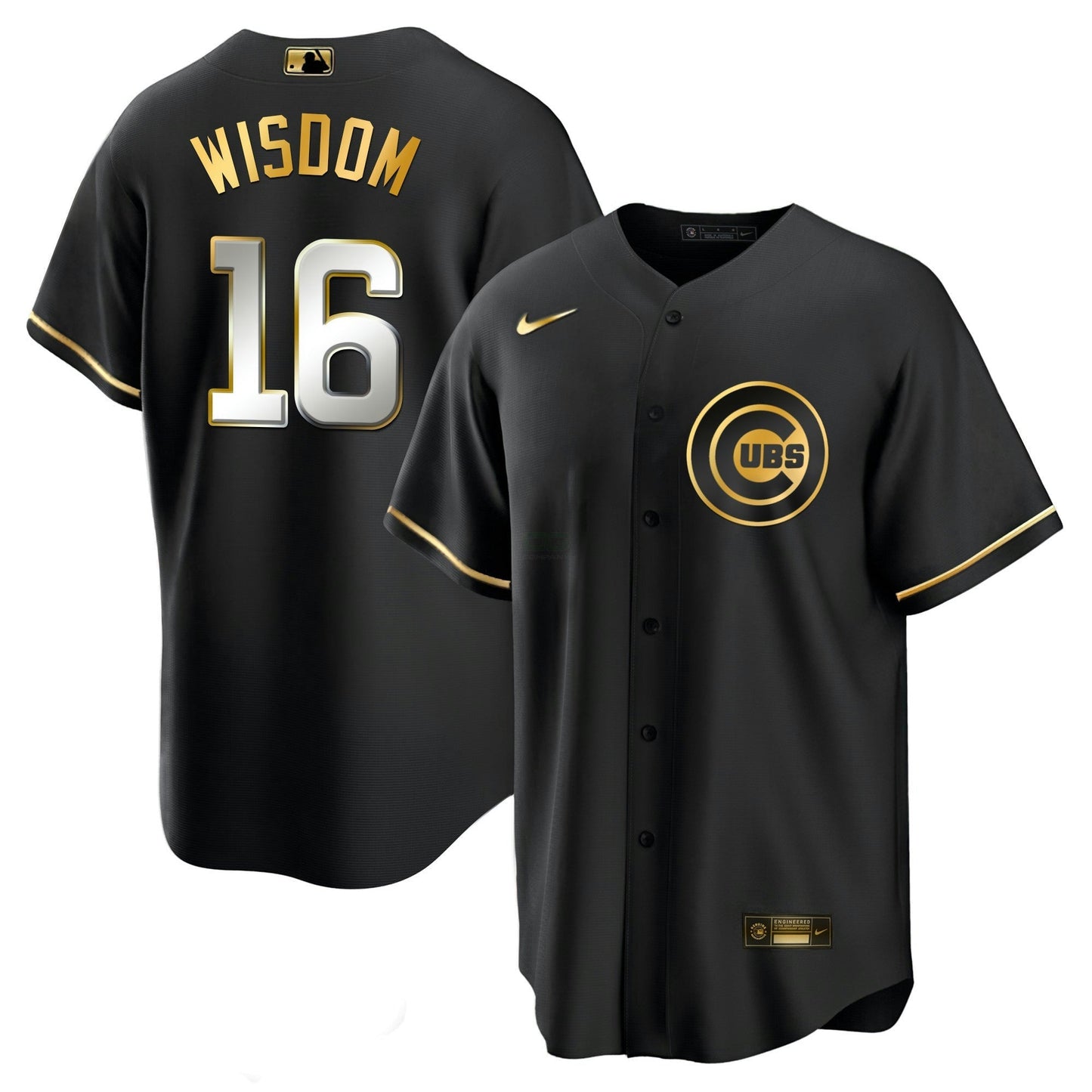 Camisa MLB Chicago Cubs Men’s Chicago Black Limited & Dourada Jersey