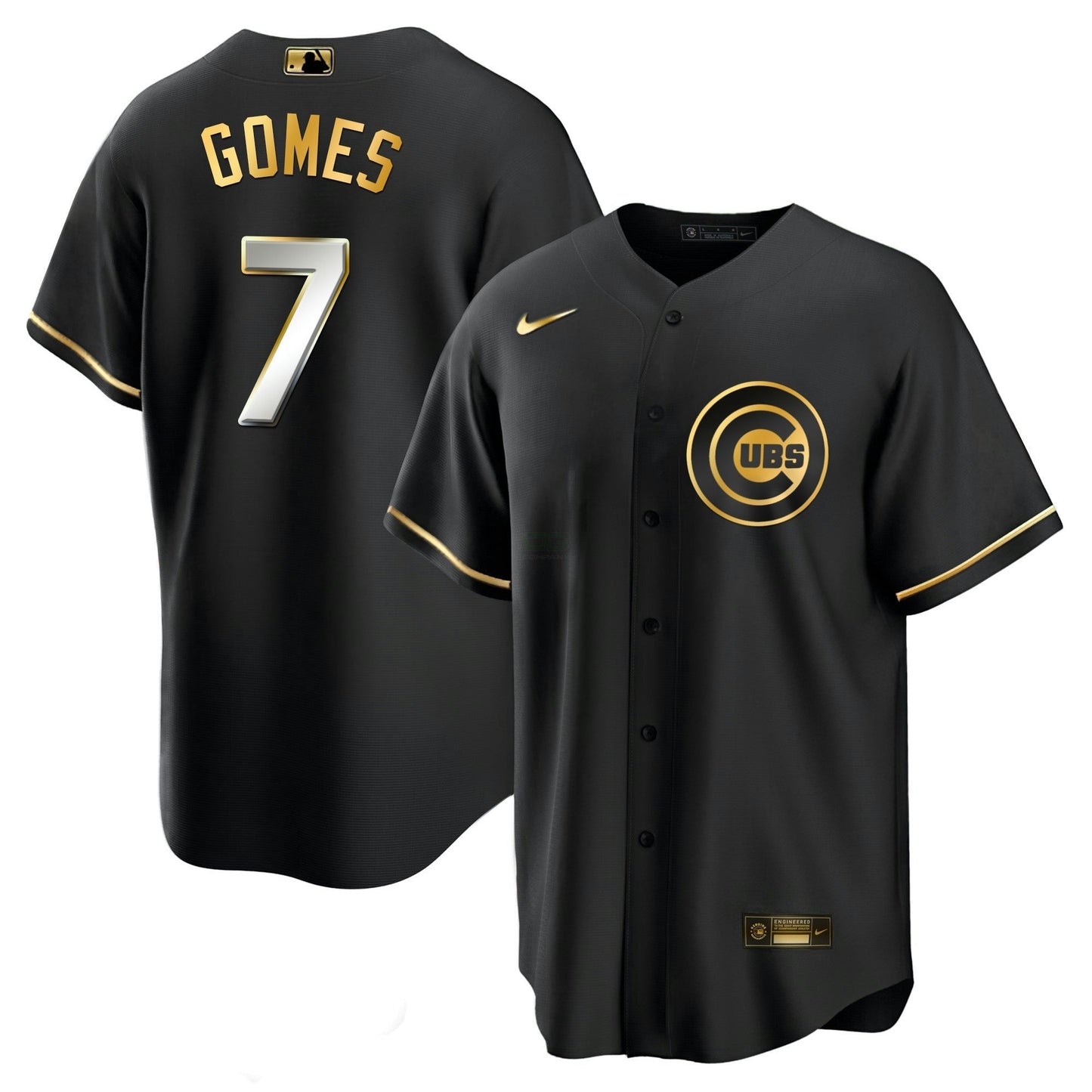 Camisa MLB Chicago Cubs Men’s Chicago Black Limited & Dourada Jersey
