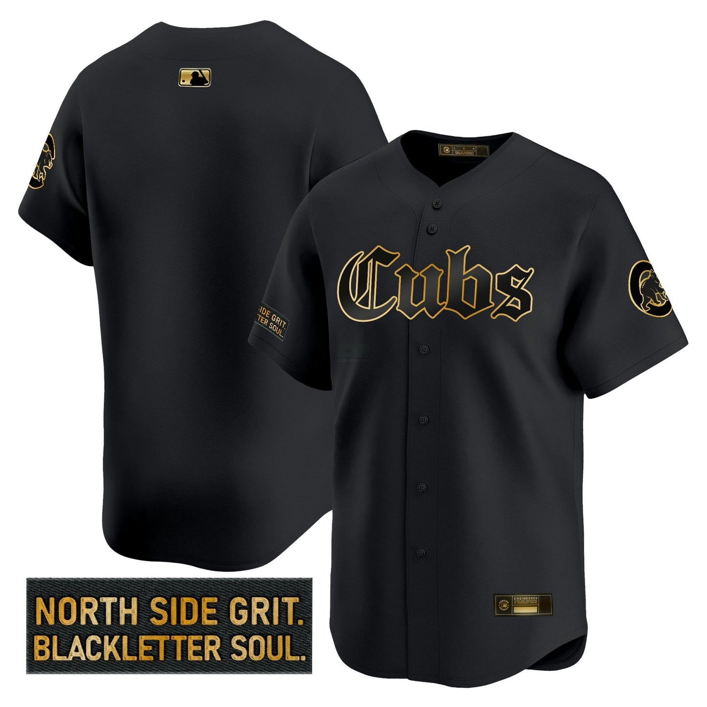 Camisa MLB Men’s Chicago ‘Gothic North Side Edition’ Dourada Vapor Premier Limited Jersey