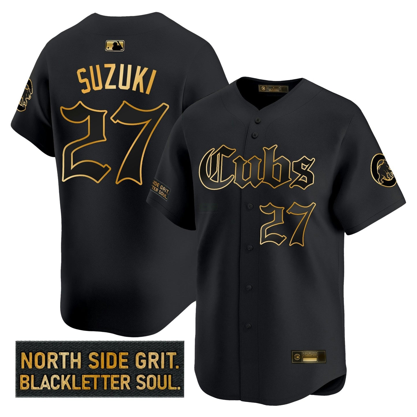 Camisa MLB Men’s Chicago ‘Gothic North Side Edition’ Dourada Vapor Premier Limited Jersey