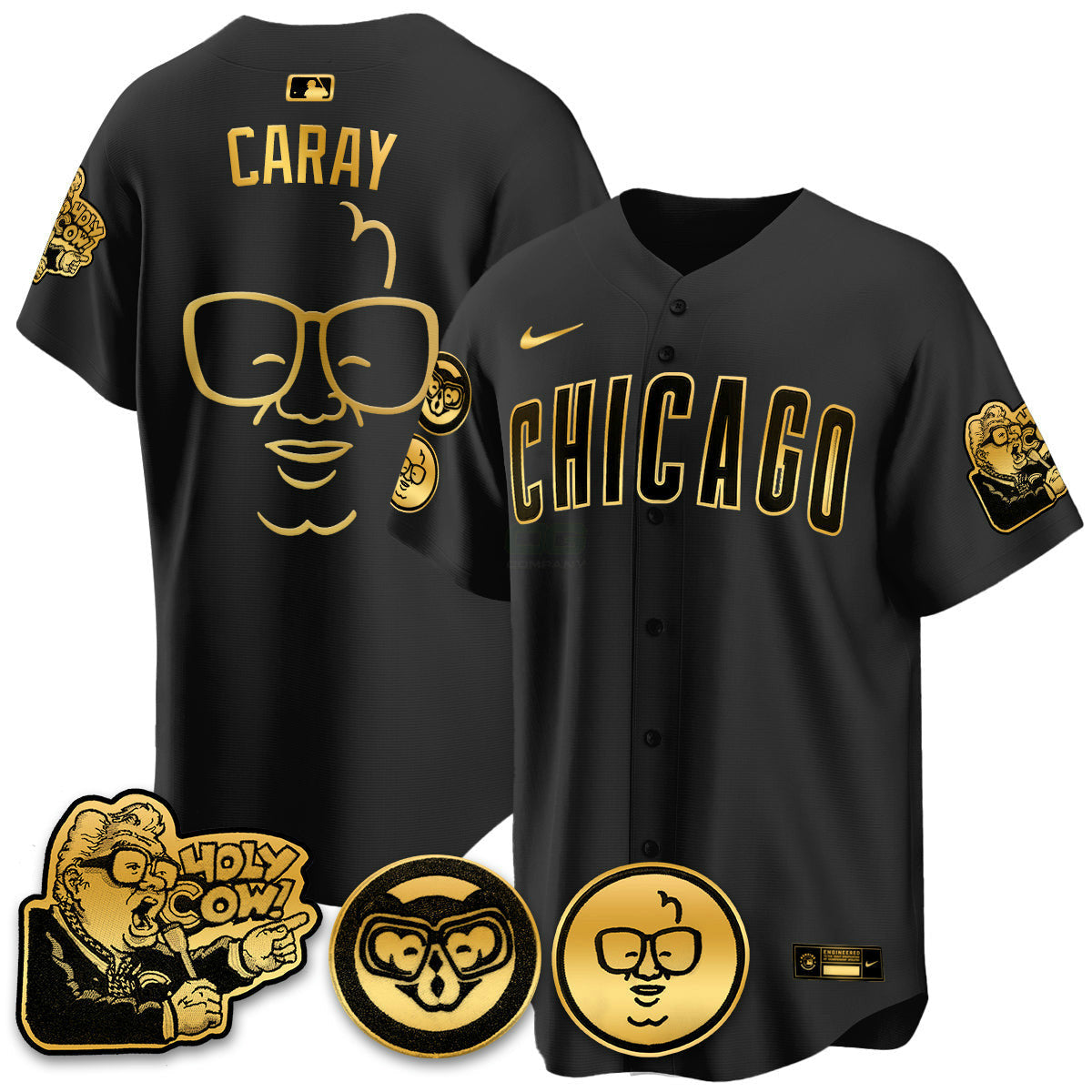 Camisa MLB Men’s Chicago Harry Caray Holy Cow Patch Premier Limited Jersey