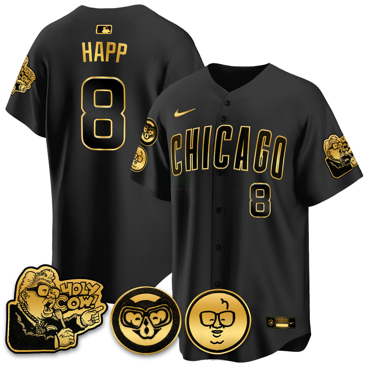 Camisa MLB Men’s Chicago Harry Caray Holy Cow Patch Premier Limited Jersey