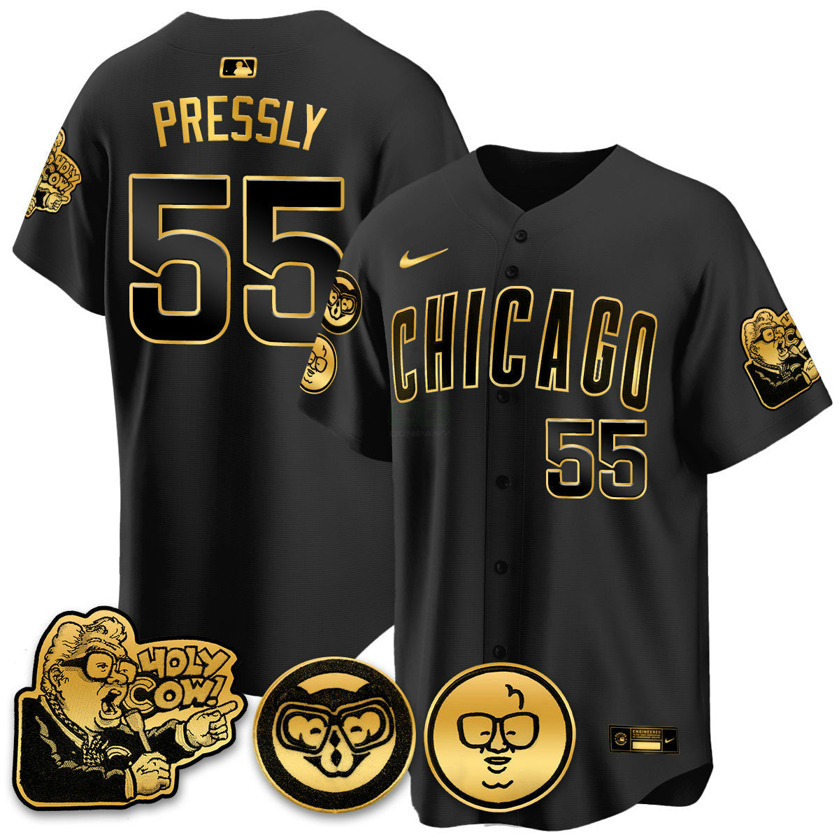 Camisa MLB Men’s Chicago Harry Caray Holy Cow Patch Premier Limited Jersey