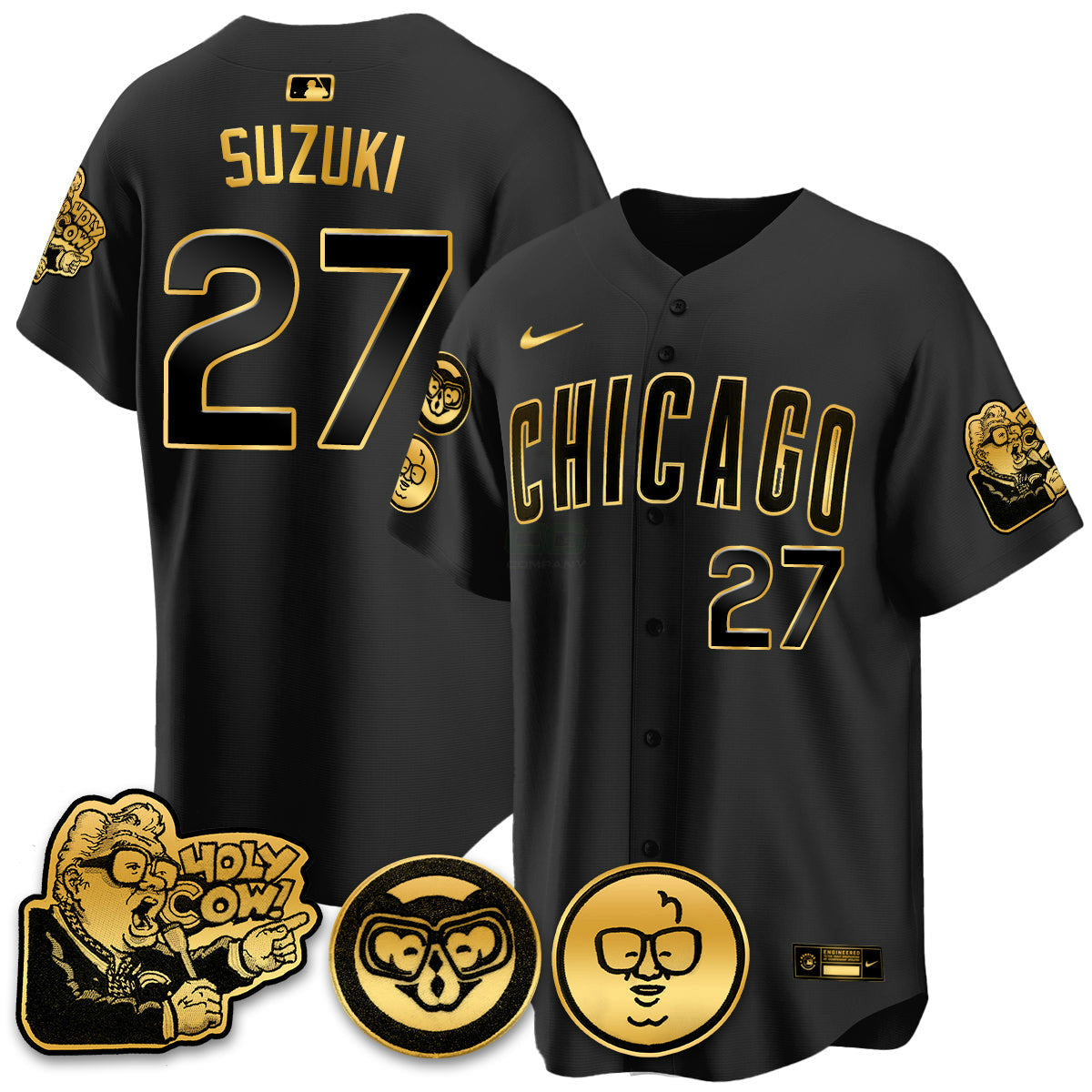 Camisa MLB Men’s Chicago Harry Caray Holy Cow Patch Premier Limited Jersey