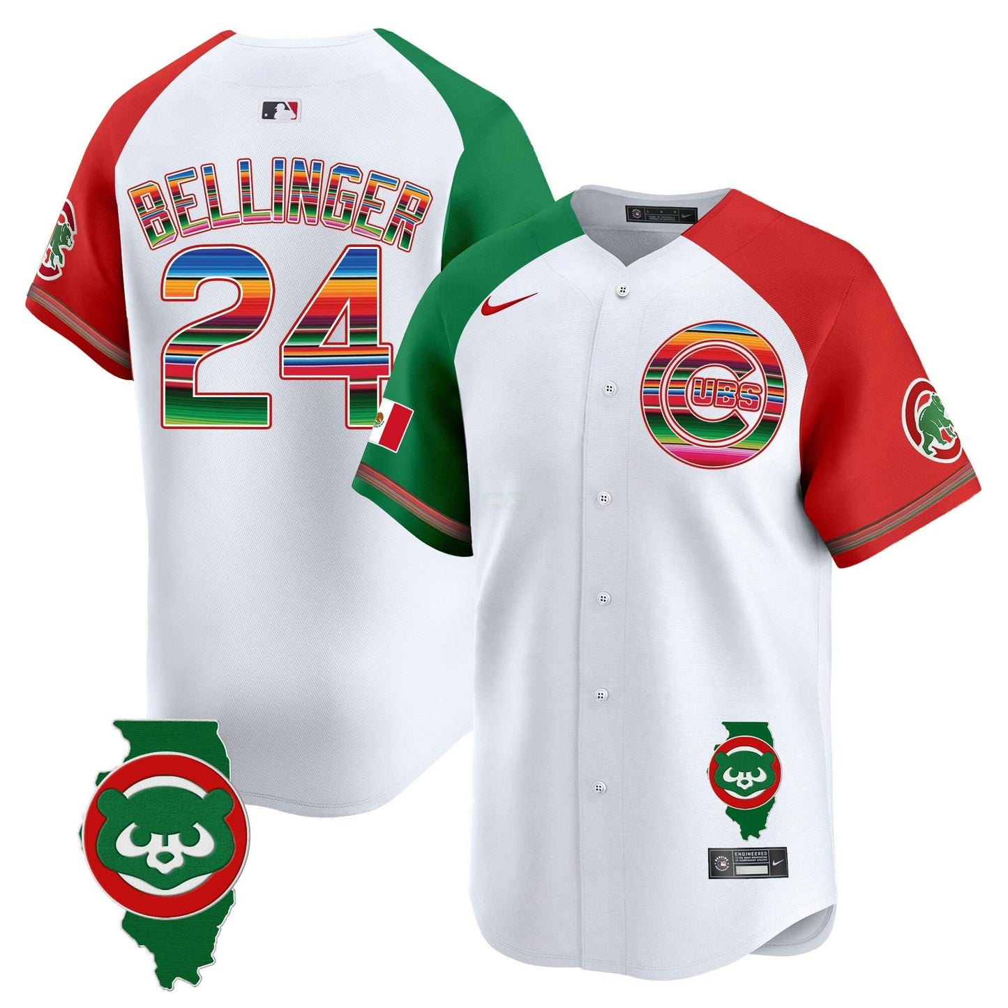 Camisa MLB Men’s Chicago Mexico Illinois Patch Vapor Premier Limited Jersey