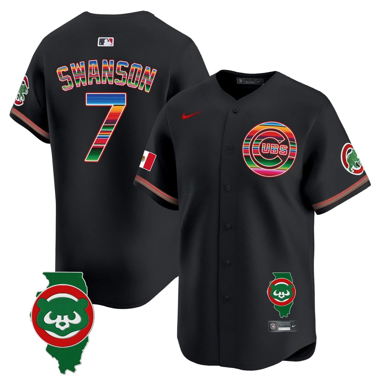 Camisa MLB Men’s Chicago Mexico Illinois Patch Vapor Premier Limited Jersey