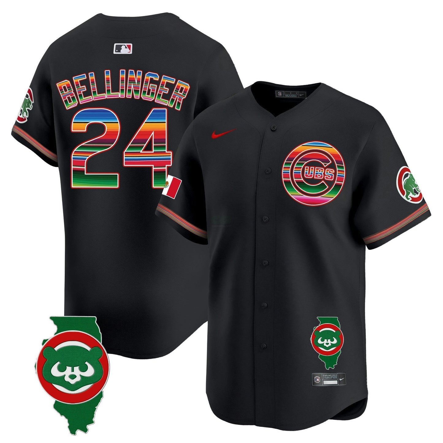 Camisa MLB Men’s Chicago Mexico Illinois Patch Vapor Premier Limited Jersey