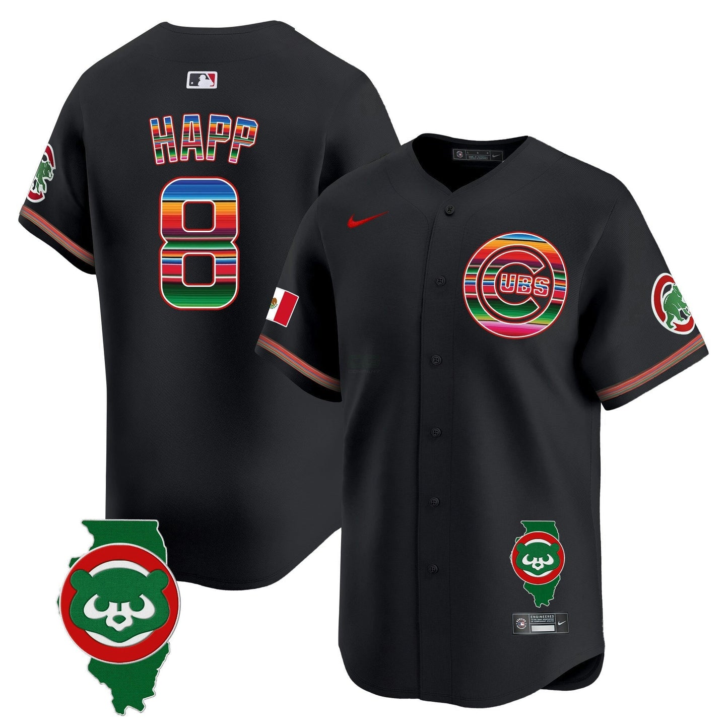 Camisa MLB Men’s Chicago Mexico Illinois Patch Vapor Premier Limited Jersey
