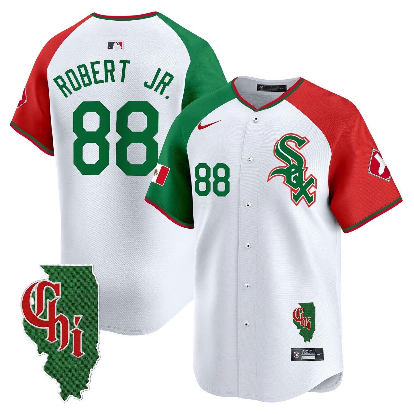 Camisa MLB Men’s Chicago Mexico Vapor Premier Limited Jersey – Illinois Patch