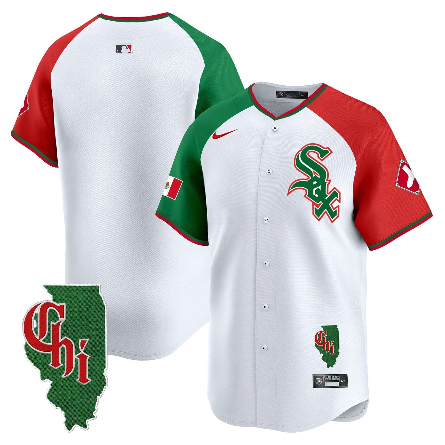 Camisa MLB Men’s Chicago Mexico Vapor Premier Limited Jersey – Illinois Patch
