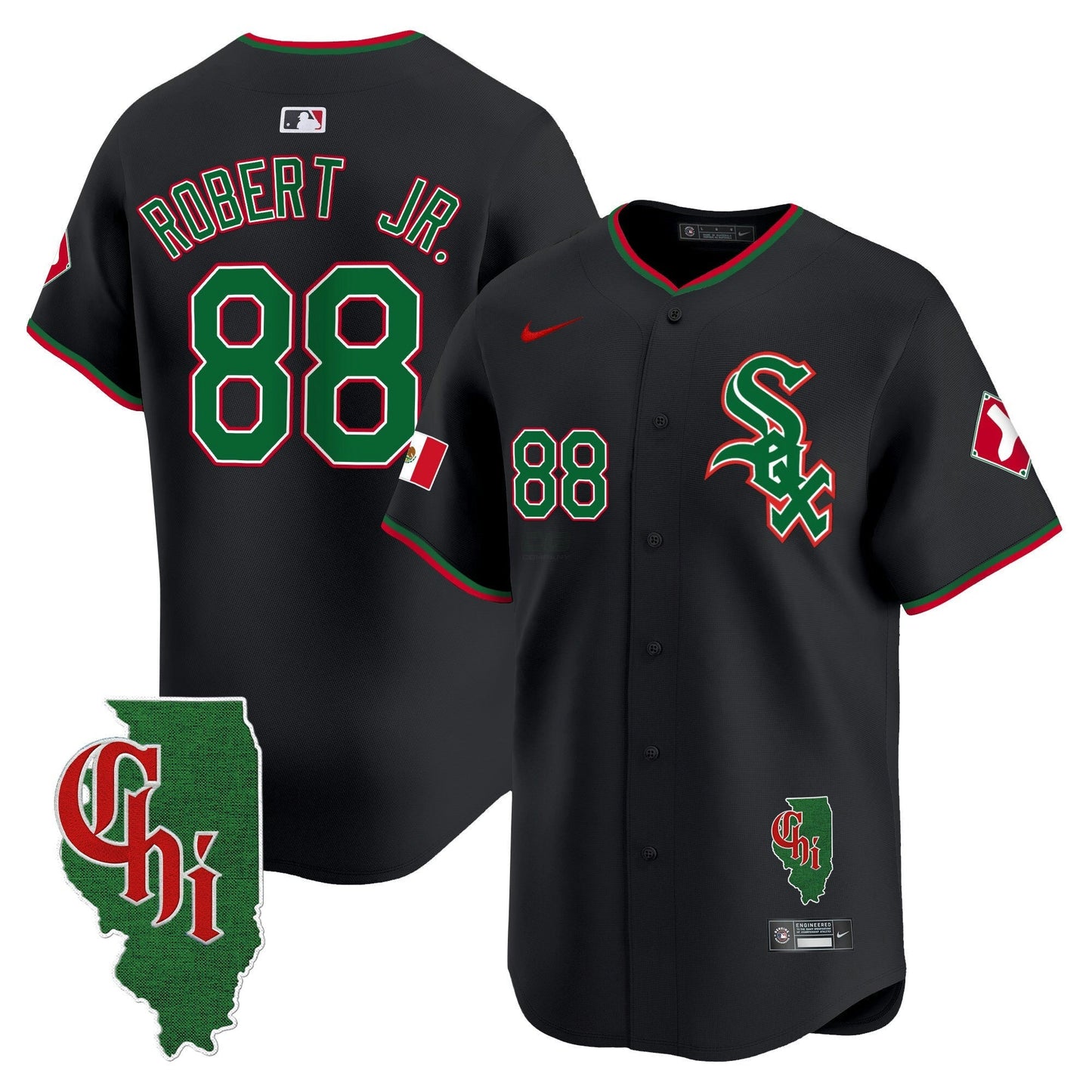Camisa MLB Men’s Chicago Mexico Vapor Premier Limited Jersey – Illinois Patch