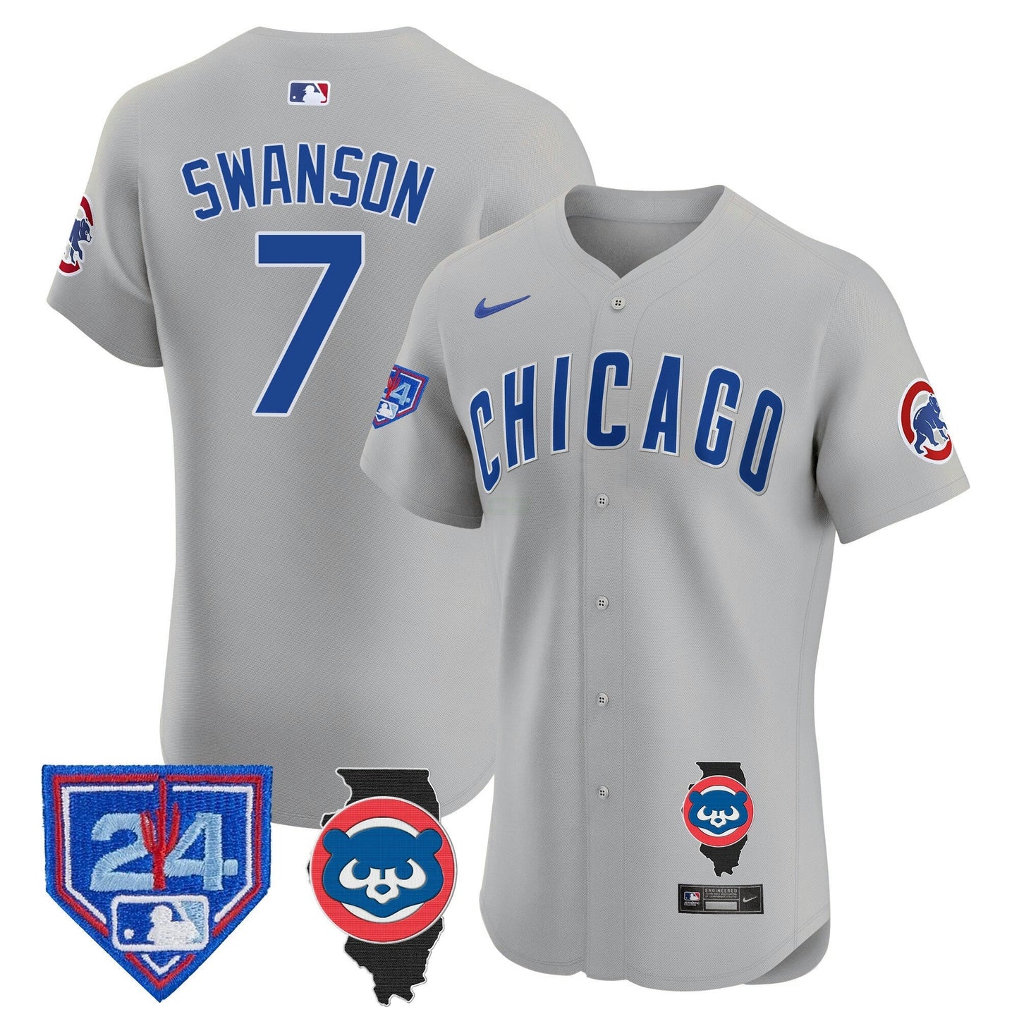 Camisa MLB Men’s Chicago Spring Training & Illinois Patch Vapor Premier Elite Jersey