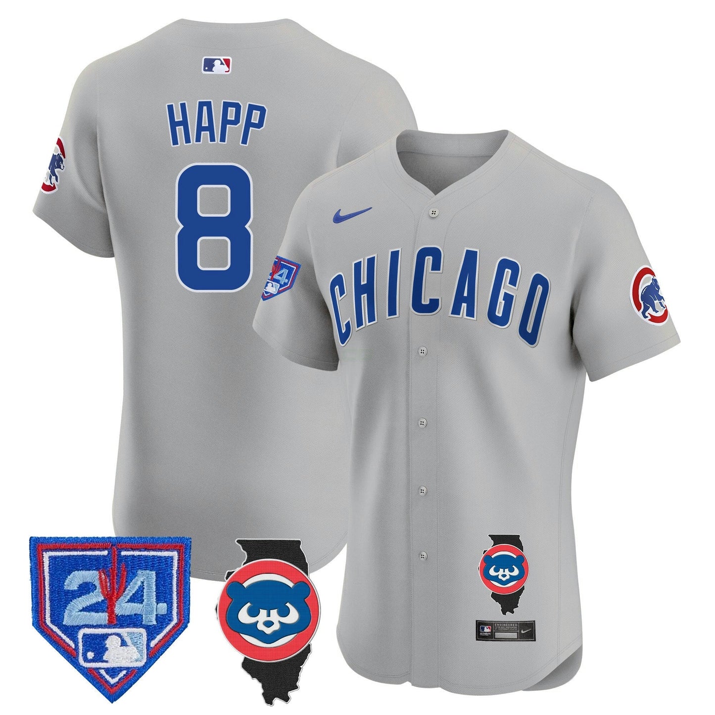 Camisa MLB Men’s Chicago Spring Training & Illinois Patch Vapor Premier Elite Jersey