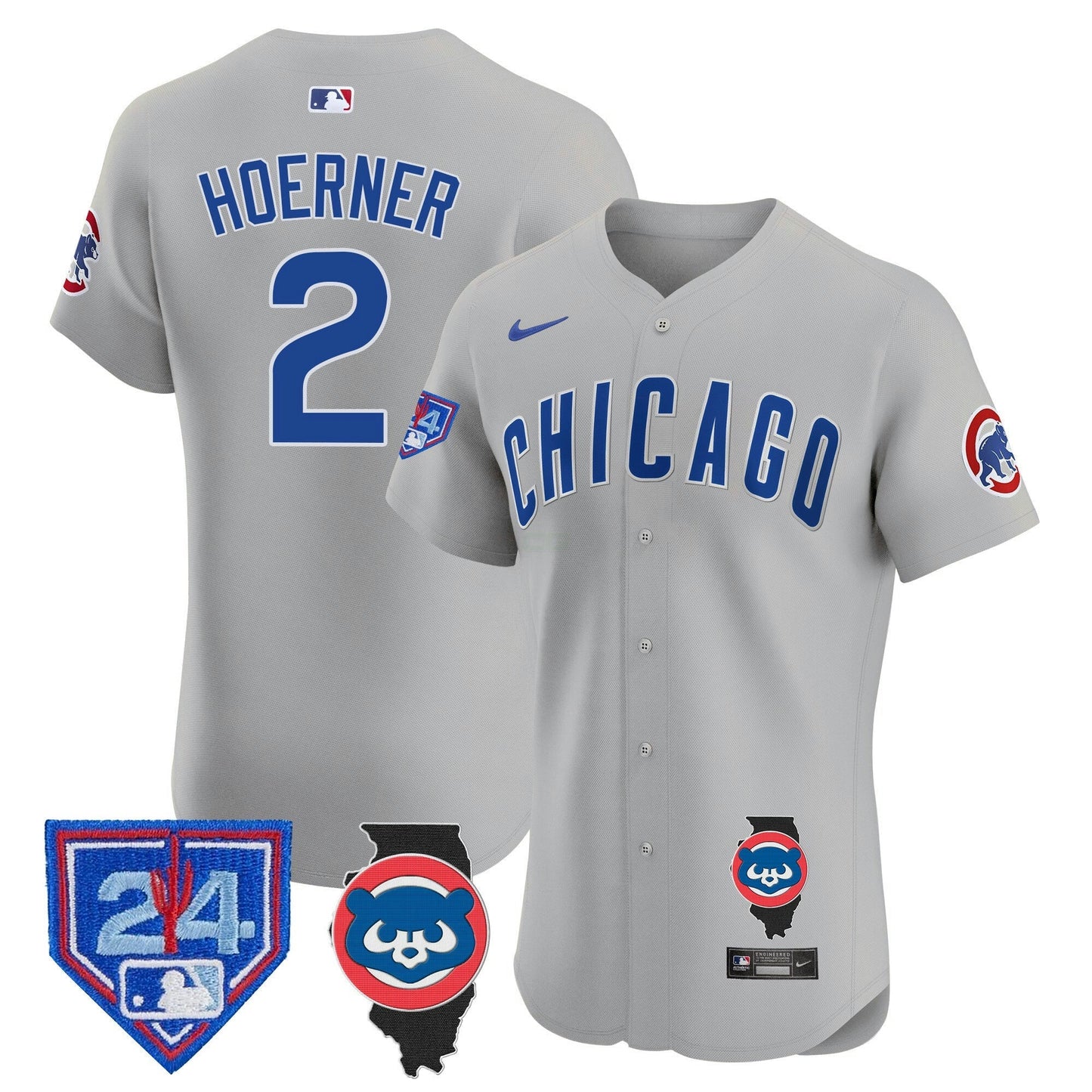 Camisa MLB Men’s Chicago Spring Training & Illinois Patch Vapor Premier Elite Jersey