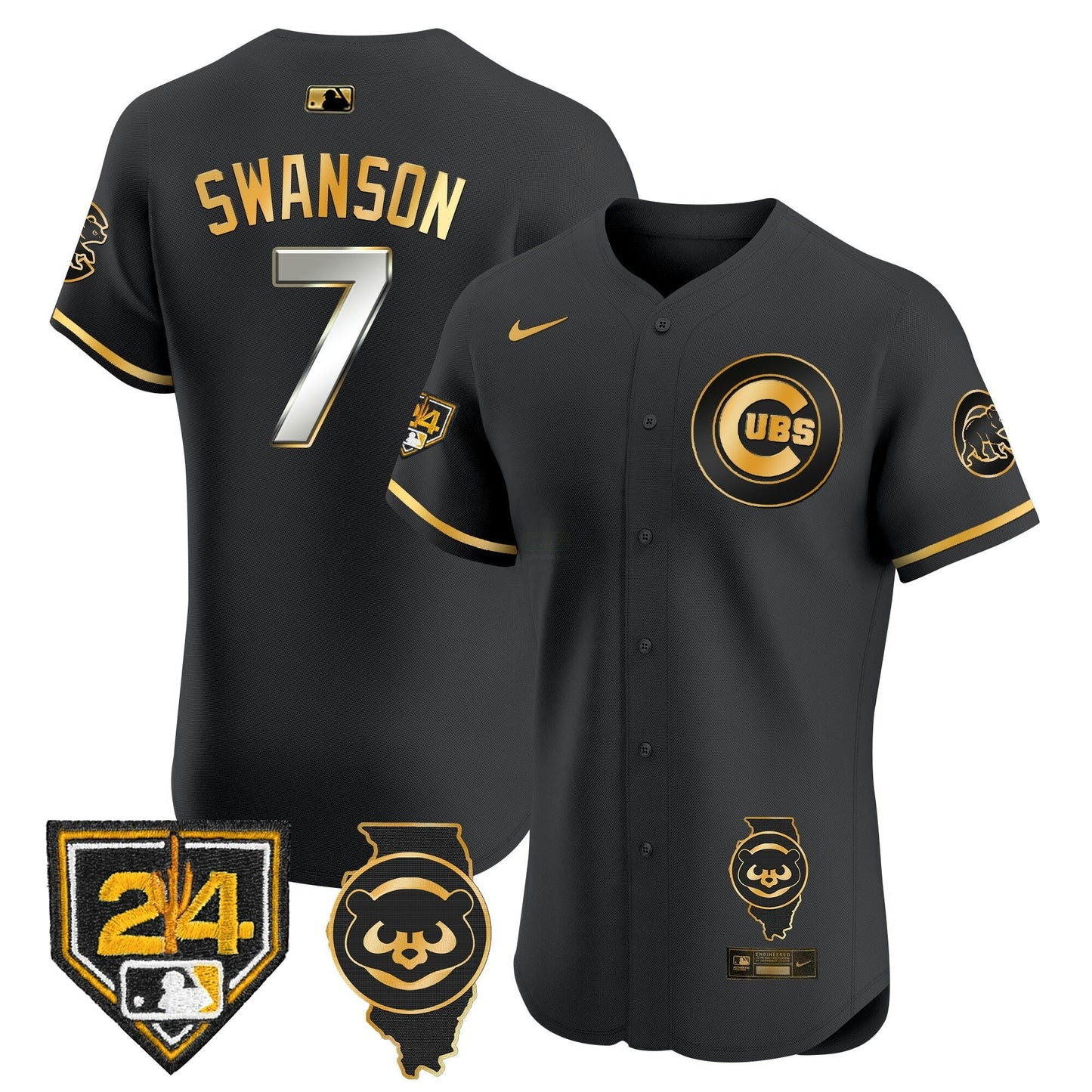 Camisa MLB Men’s Chicago Spring Training & Illinois Patch Vapor Premier Elite Jersey