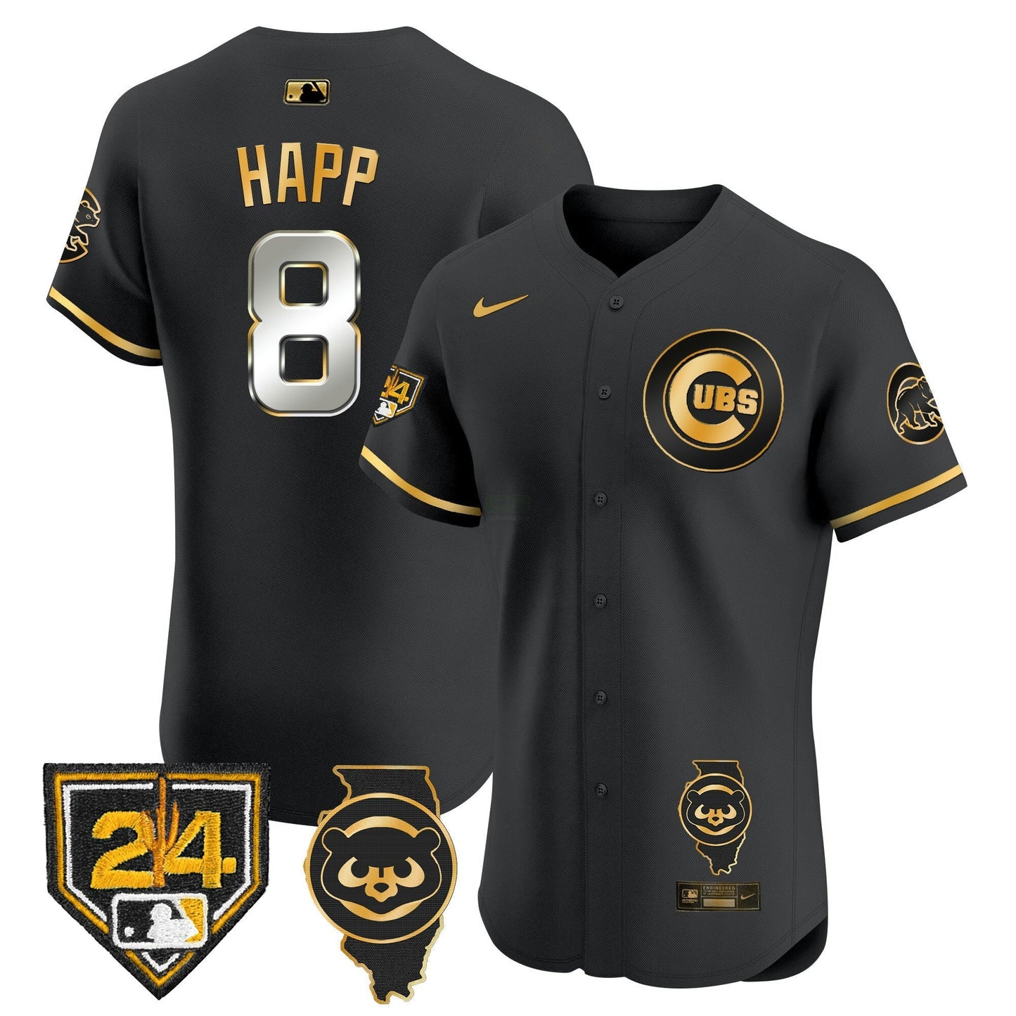 Camisa MLB Men’s Chicago Spring Training & Illinois Patch Vapor Premier Elite Jersey