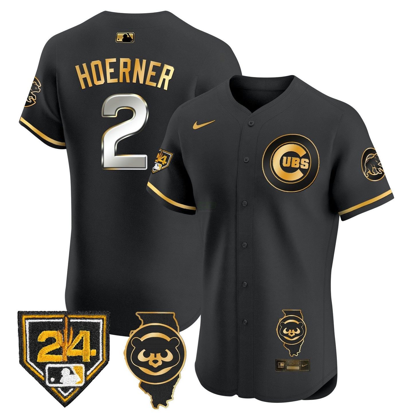 Camisa MLB Men’s Chicago Spring Training & Illinois Patch Vapor Premier Elite Jersey