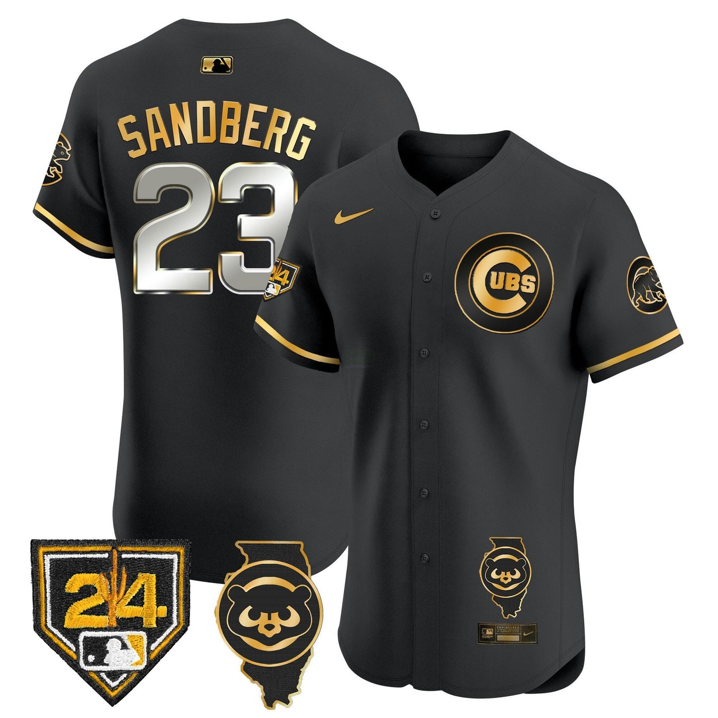 Camisa MLB Men’s Chicago Spring Training & Illinois Patch Vapor Premier Elite Jersey
