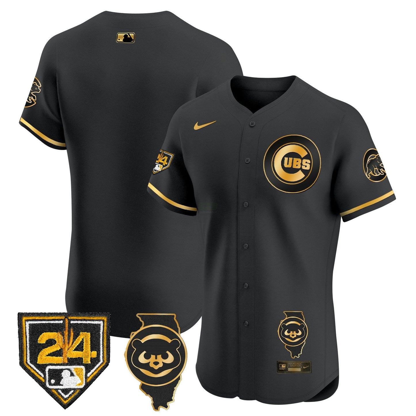 Camisa MLB Men’s Chicago Spring Training & Illinois Patch Vapor Premier Elite Jersey