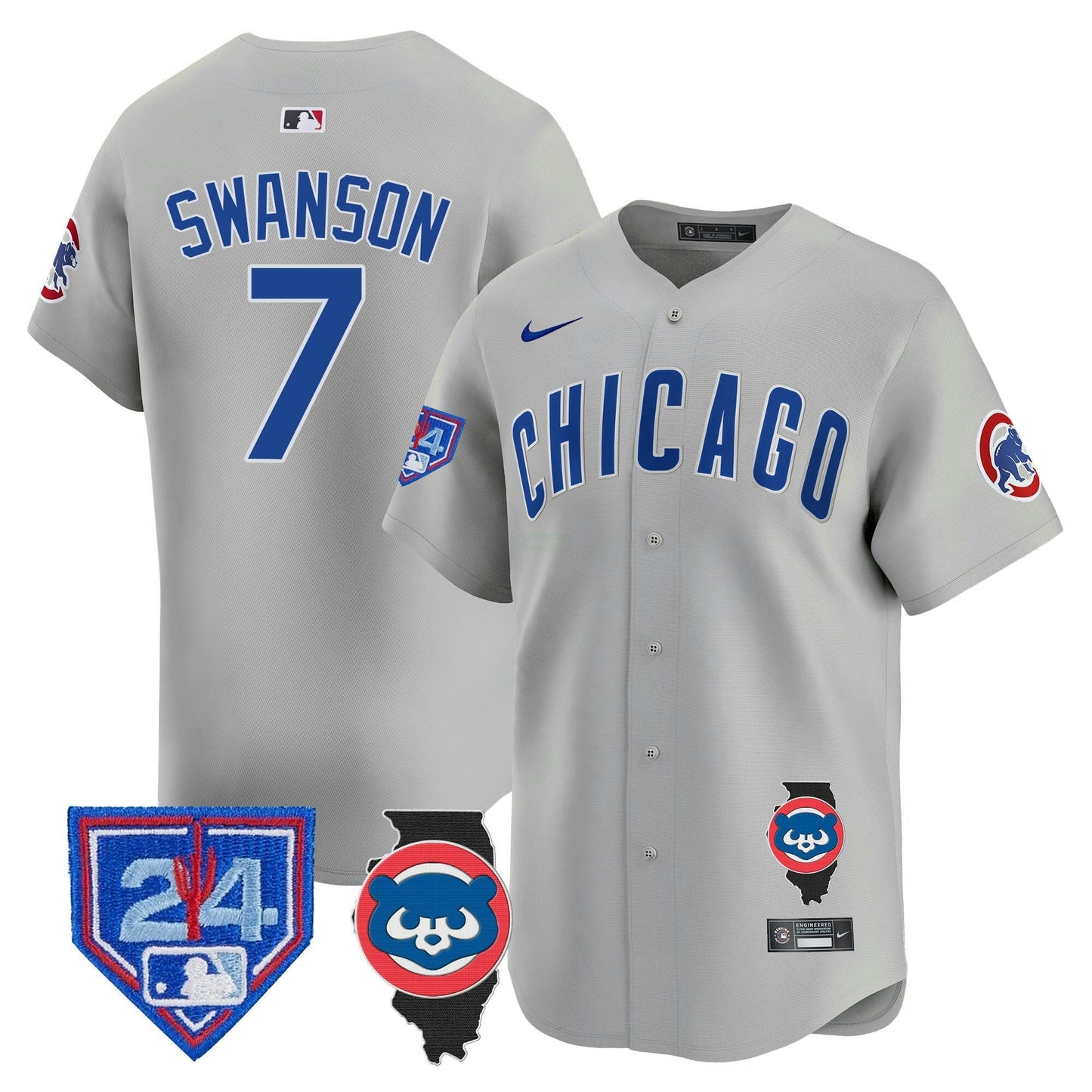 Camisa MLB Men’s Chicago Spring Training & Illinois Patch Vapor Premier Limited Jersey
