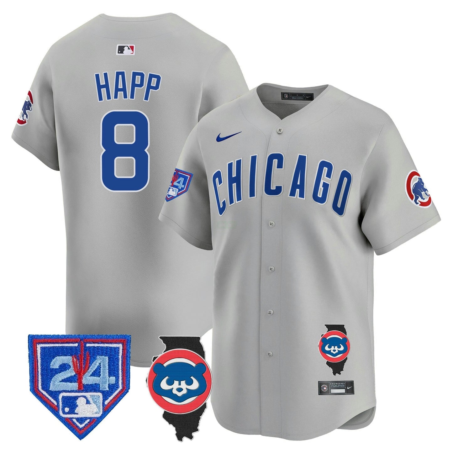 Camisa MLB Men’s Chicago Spring Training & Illinois Patch Vapor Premier Limited Jersey