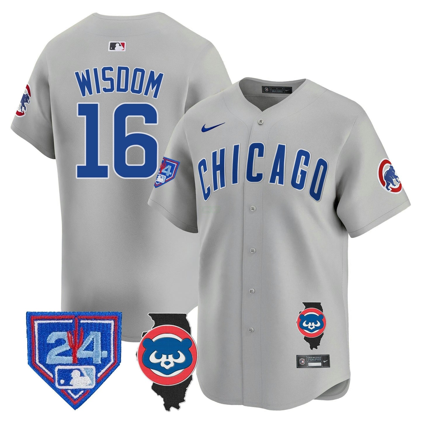 Camisa MLB Men’s Chicago Spring Training & Illinois Patch Vapor Premier Limited Jersey