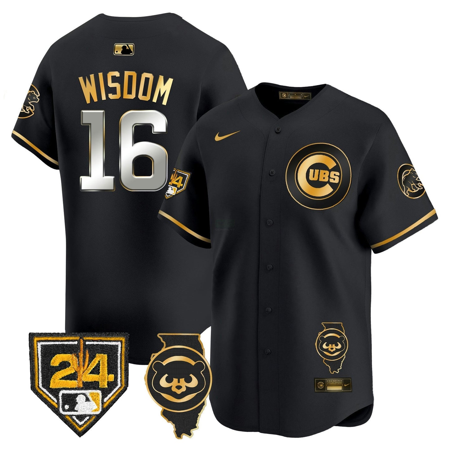 Camisa MLB Men’s Chicago Spring Training & Illinois Patch Vapor Premier Limited Jersey