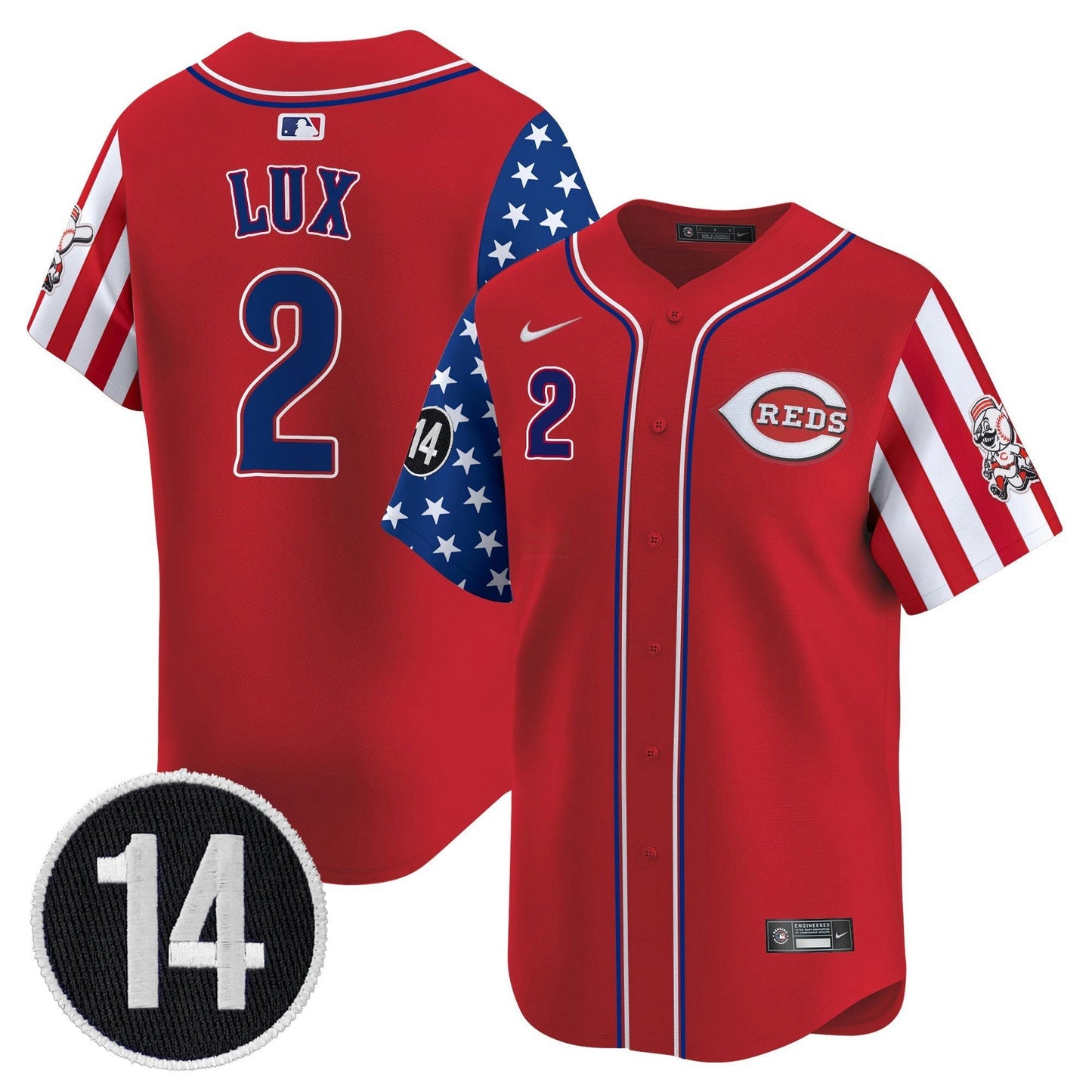 Camisa MLB Men’s Cincinnati 2025 Independence Day Vapor Premier Limited Jersey – Pete Rose Patch